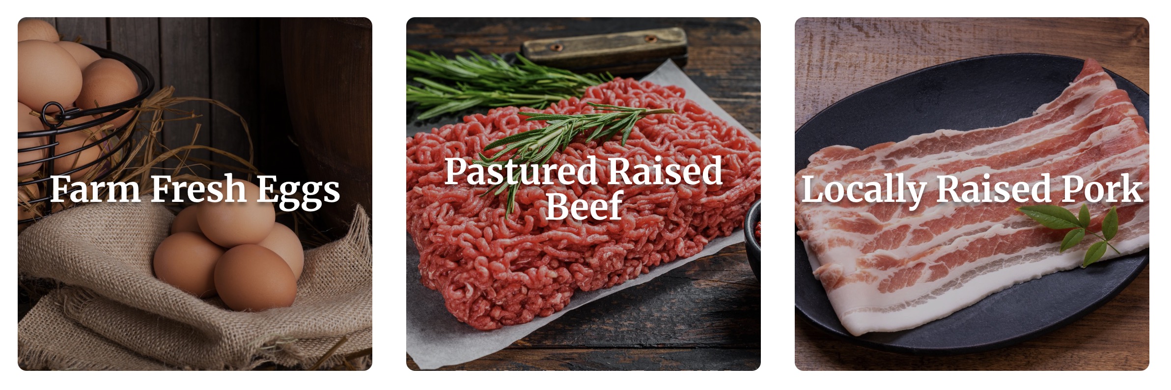 Beef, Pork, and eggs from Hillview Livestock